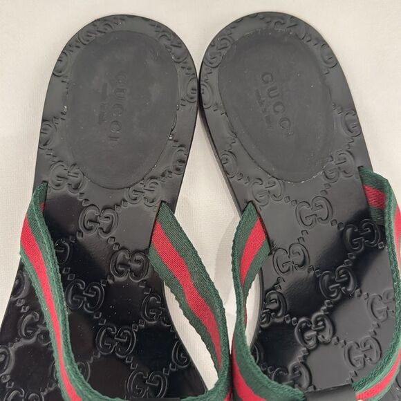 Gucci Interlocking GG Thong Sandals EU 39 US 9 Black Monogram Flat Flip Flop - Picture 4 of 9